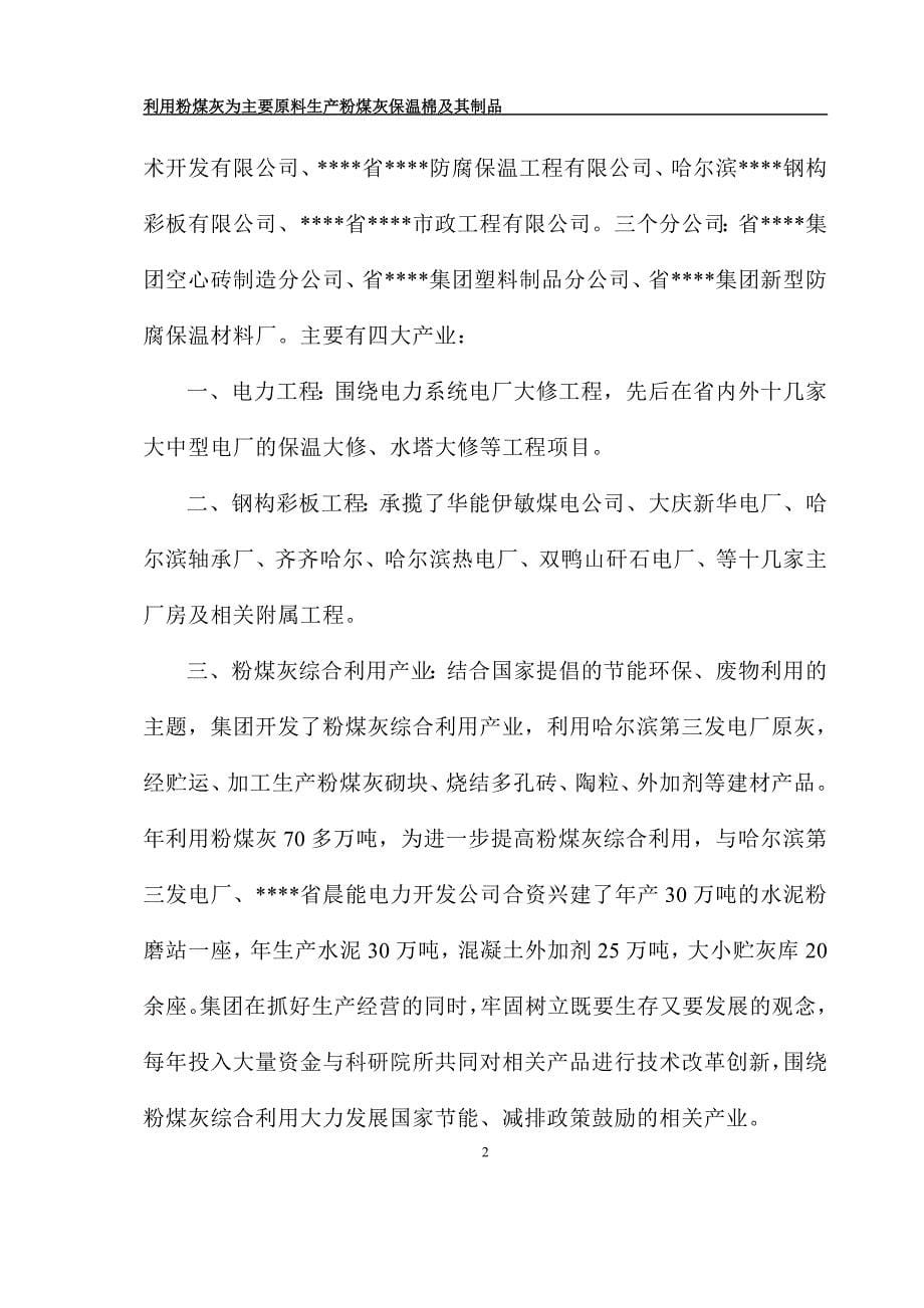 利用粉煤灰为主要原料生产粉煤灰保温棉及其制品项目策划书.doc_第5页