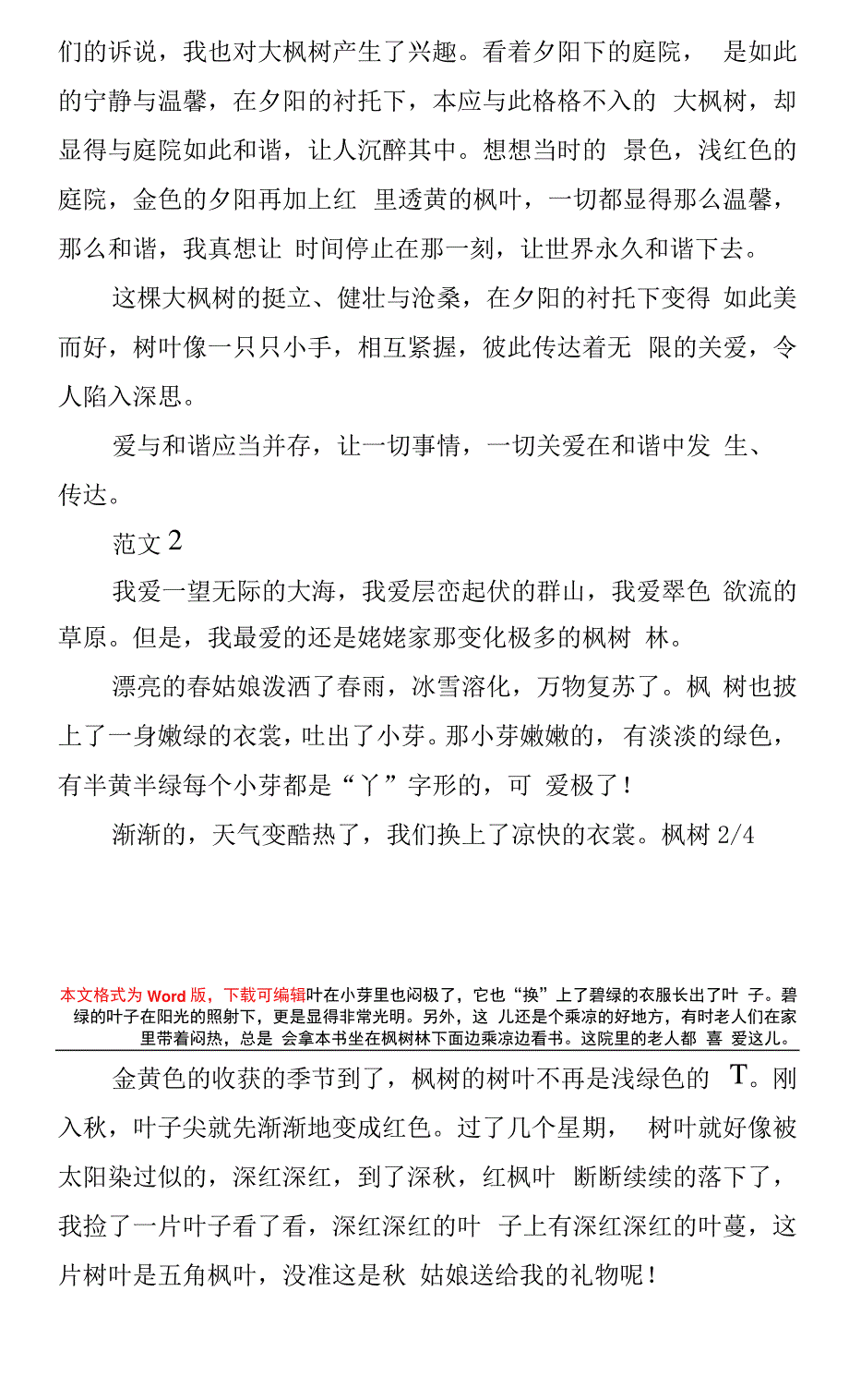 植物作文枫树的作文600字_第2页