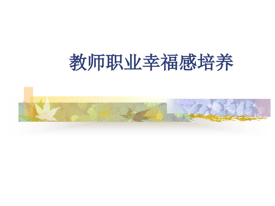 教师职业幸福感培养_第1页