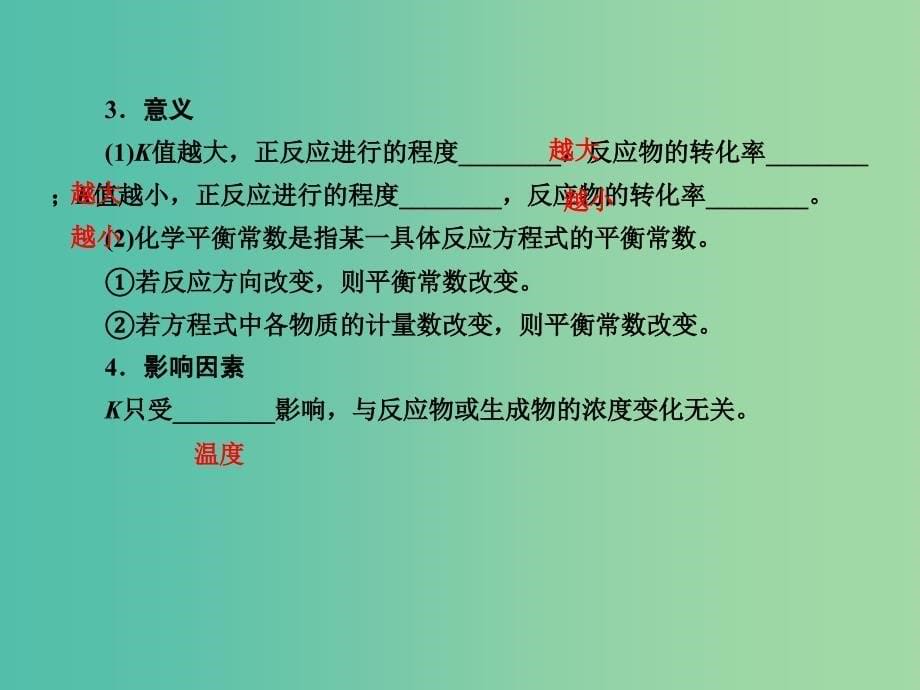 高考化学一轮复习 第7章 化学反应速率和化学平衡 第3讲 化学平衡常数 化学反应进行的方向课件 新人教版.ppt_第5页