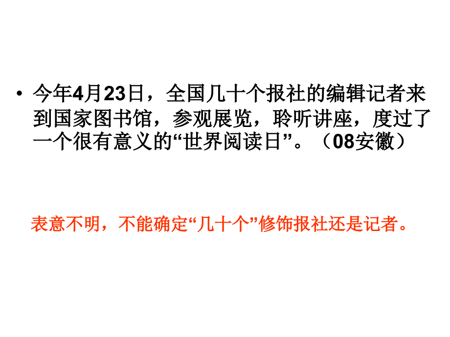 病句(五.表意不明和六.不合逻辑)(7.30)课件_第2页