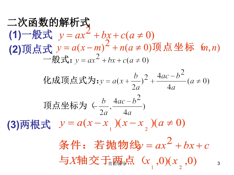 二次函数解析式的求法PPT课件【教师教材】_第3页