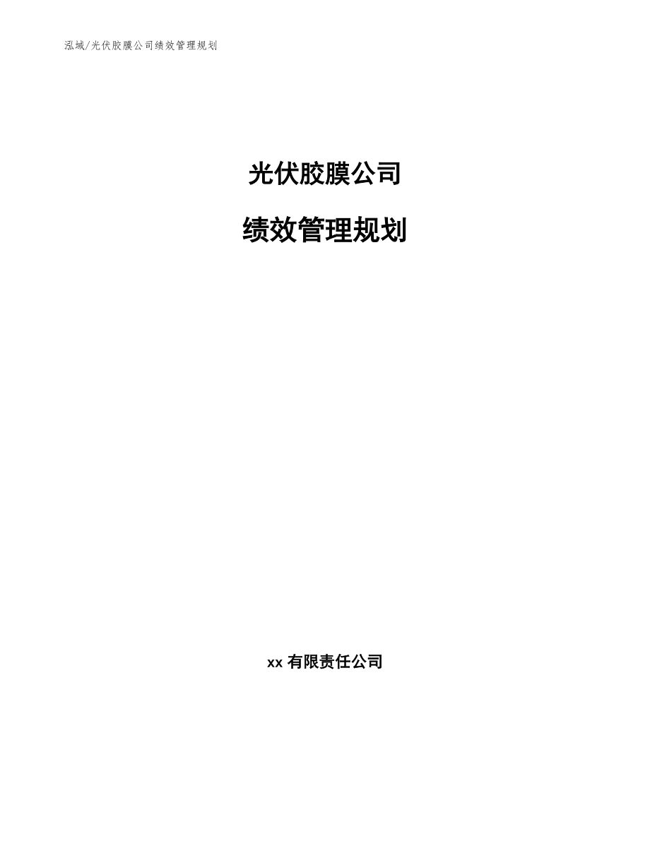 光伏胶膜公司绩效管理规划_第1页