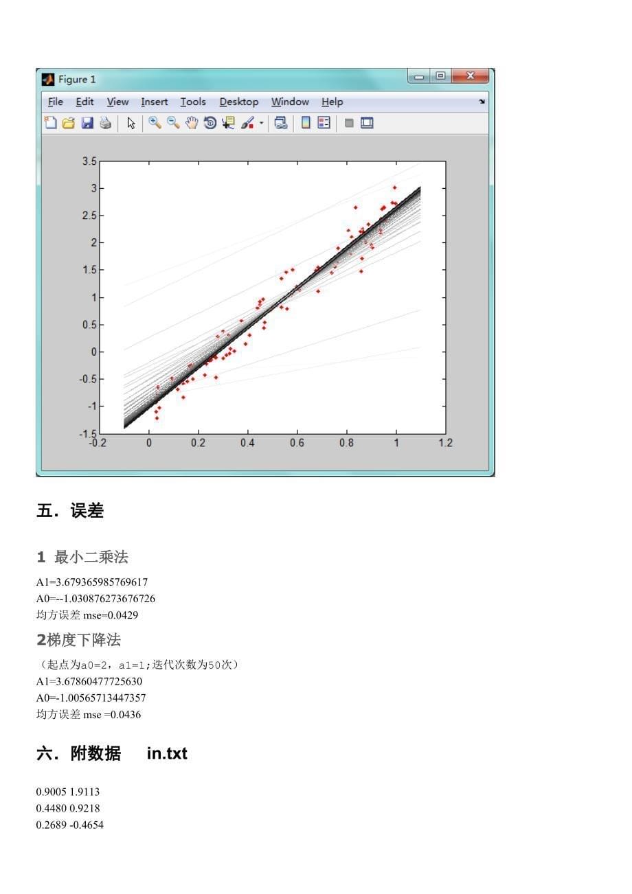 模式识别-线性拟合实验报告-黄志强_第5页