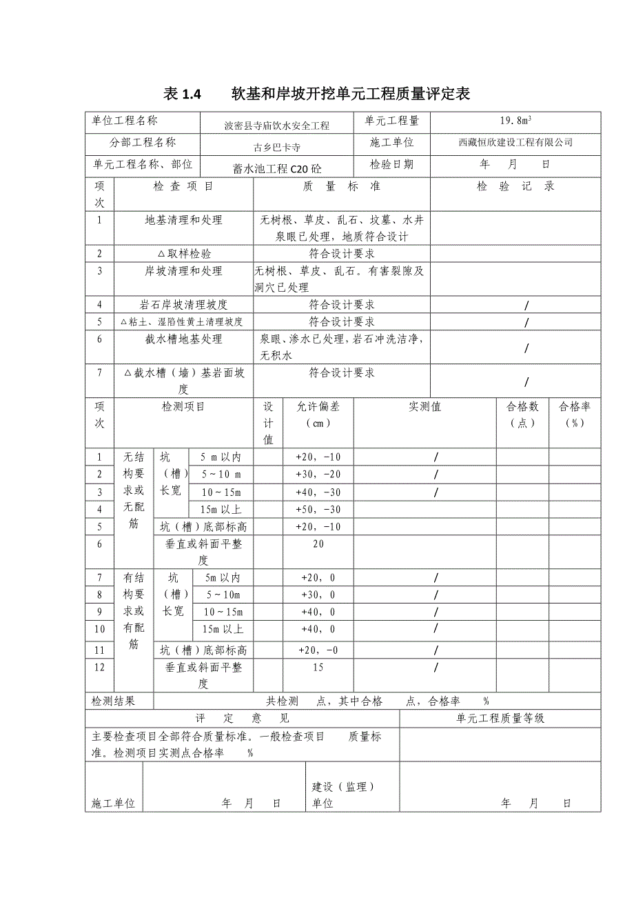 蓄水池单元工程质量评定表_第3页