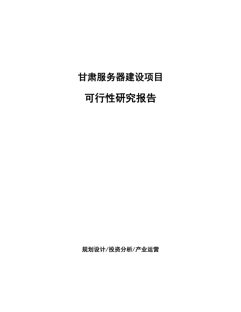 某某服务器建设项目研究报告_第1页