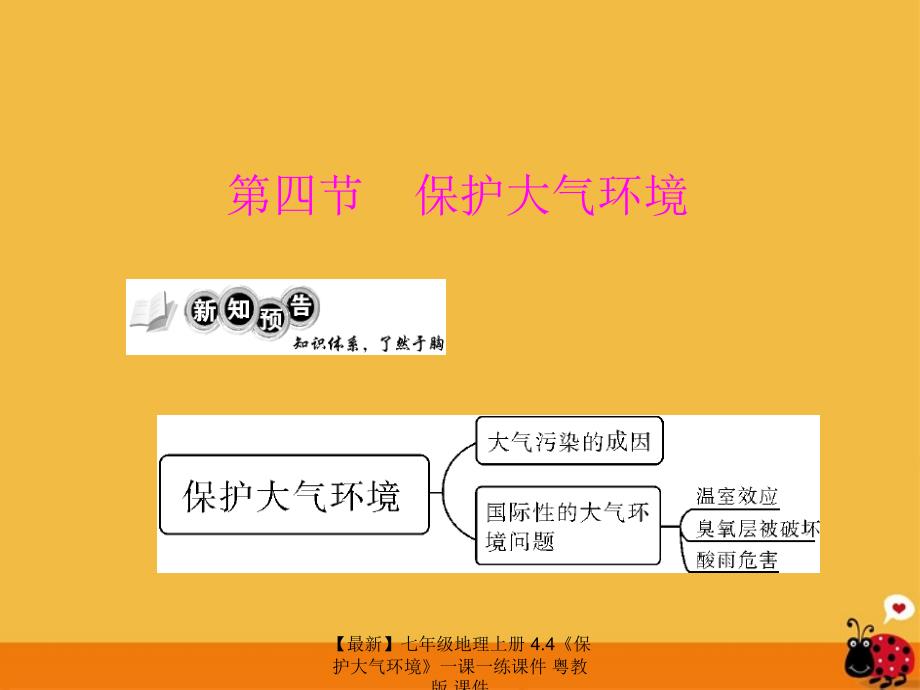 最新七年级地理上册4.4保护大气环境一课一练课件粤教版课件_第1页