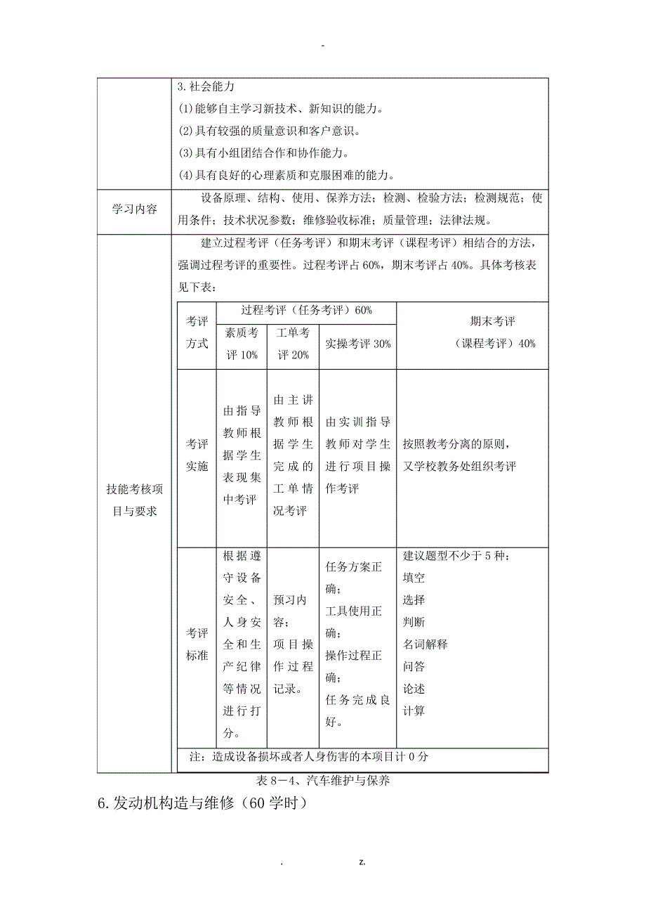 汽车运用与维修专业课程标准38118_第3页