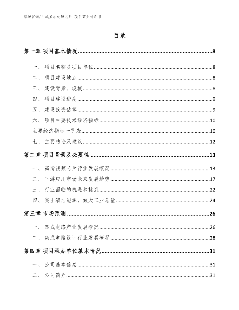 白城显示处理芯片 项目商业计划书（模板）_第3页