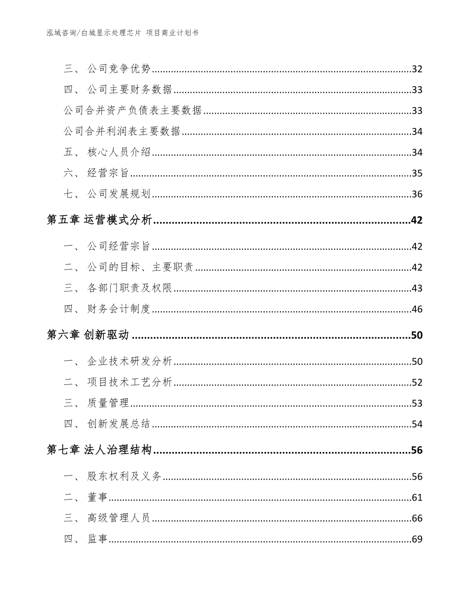 白城显示处理芯片 项目商业计划书（模板）_第4页