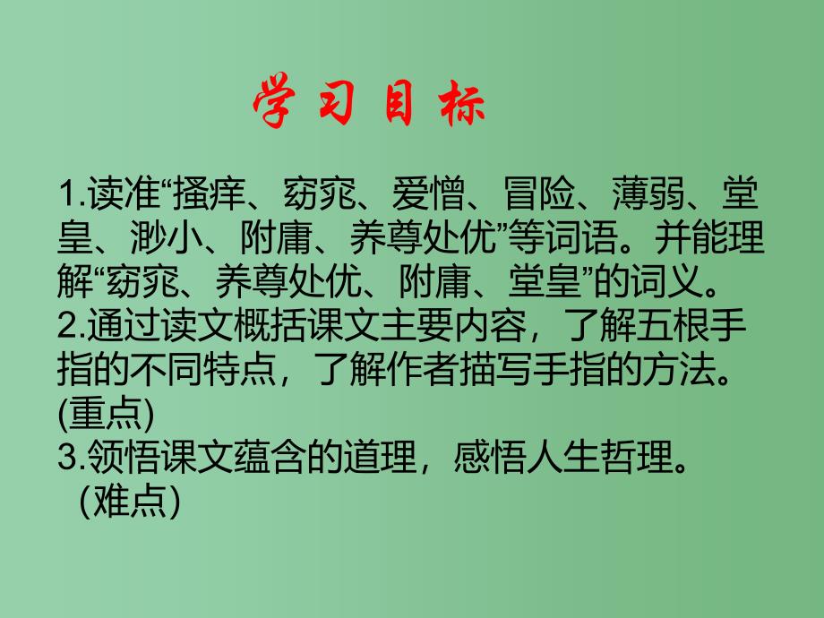 六年级语文下册5手指课件新人教版_第2页