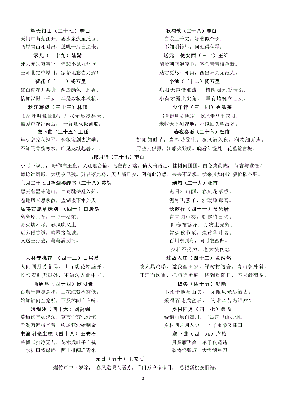 古诗五十首_第2页