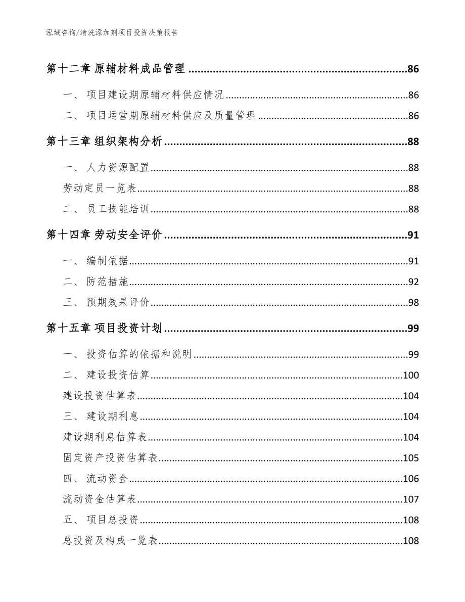 清洗添加剂项目投资决策报告【模板参考】_第5页