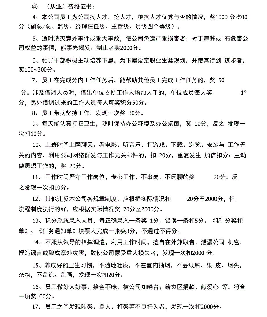 完整版员工积分制管理实施细则试行_第2页