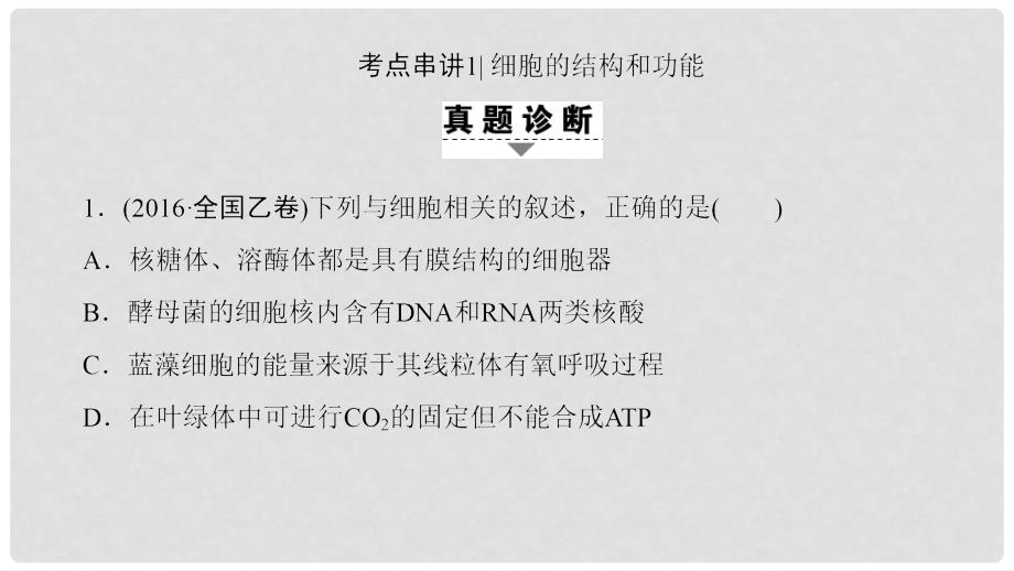 高考生物二轮复习 第1部分 板块1 代谢 专题2 细胞的结构基础课件_第4页