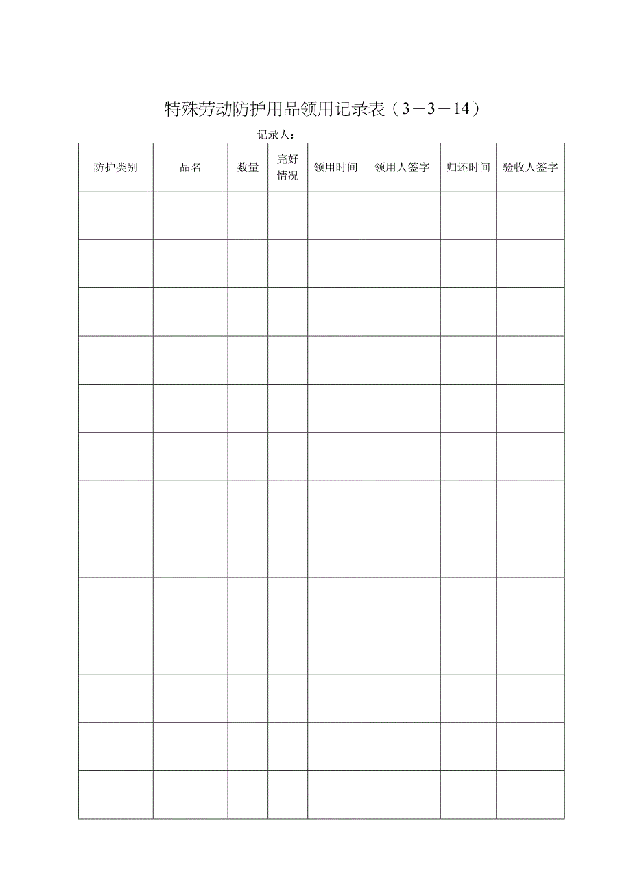 员工劳动防护用品发放记录表优质资料_第3页