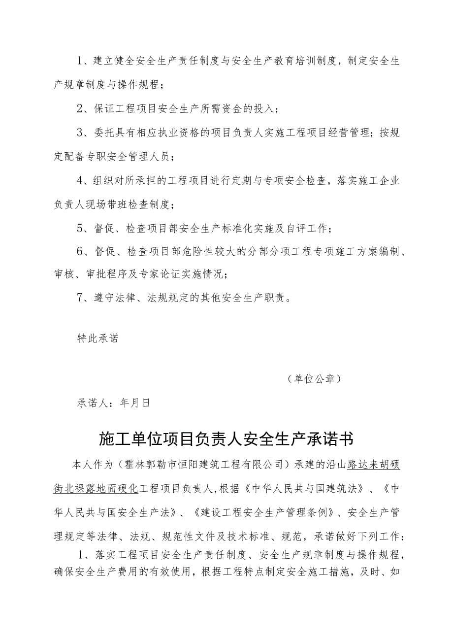 建设单位法定代表人安全生产承诺书每工程1份_第5页