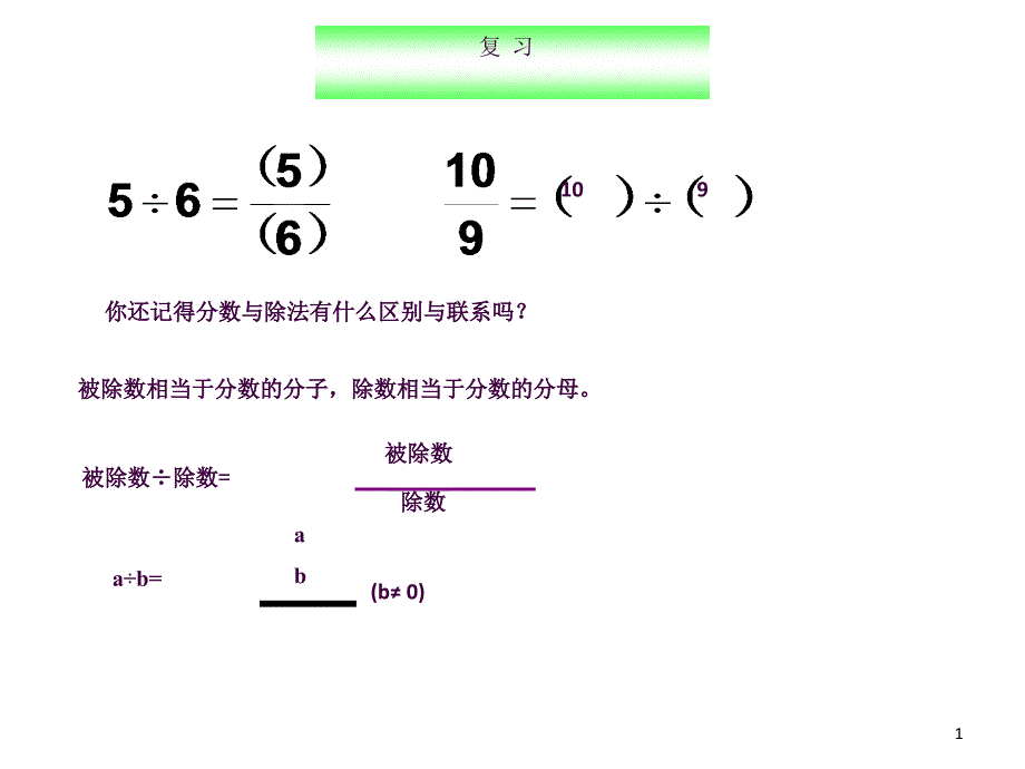 比分数除法之间的关系和区别ppt课件_第1页