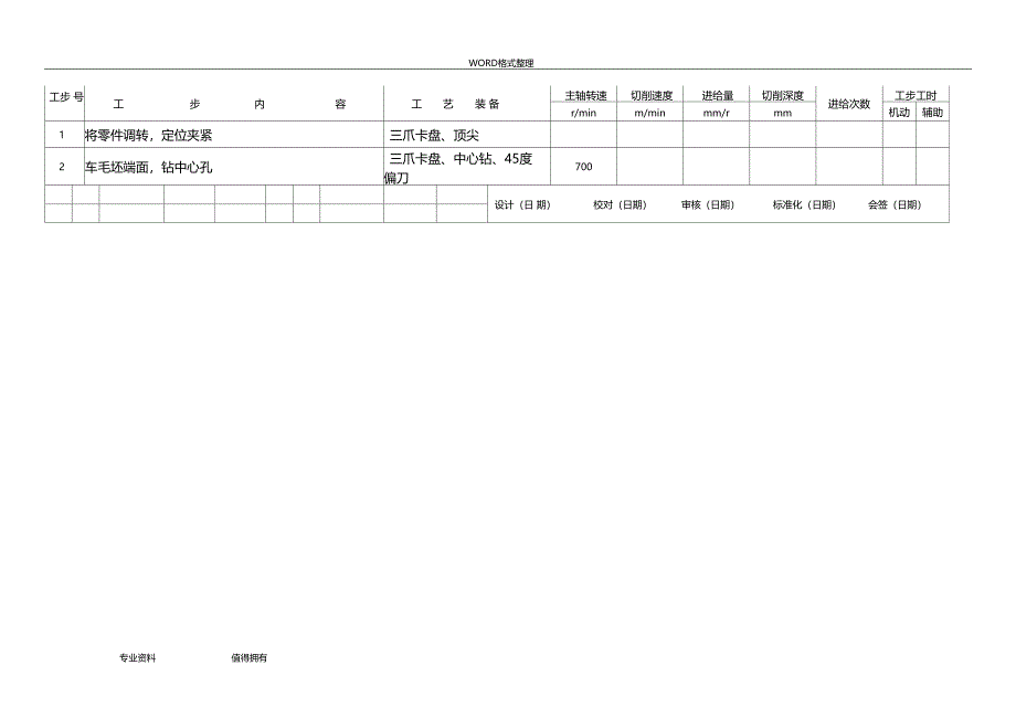 齿轮轴工艺设计工序卡_第5页