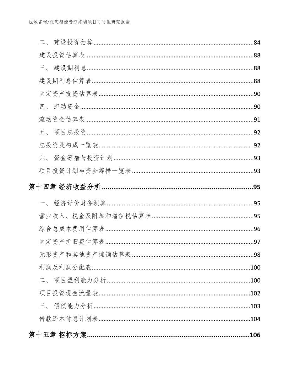 保定智能音频终端项目可行性研究报告（模板范文）_第5页