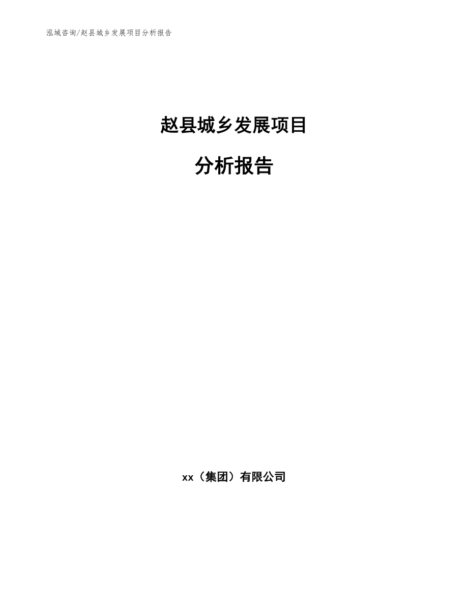 赵县城乡发展项目分析报告_模板范本_第1页