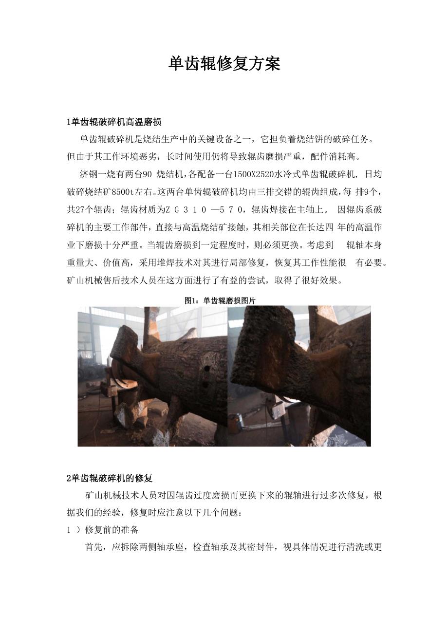 单齿辊修复方案_第1页