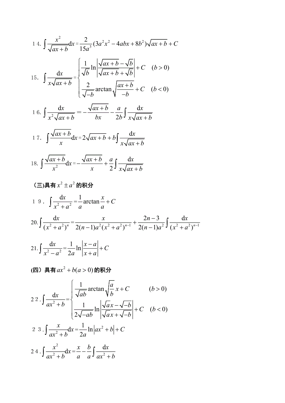 高等数学积分公式大全_第2页