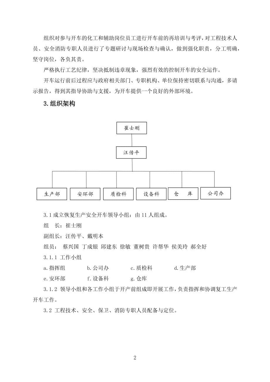 寿光新泰精细化工有限公司BIT生产开-停车方案(夏季)_第5页