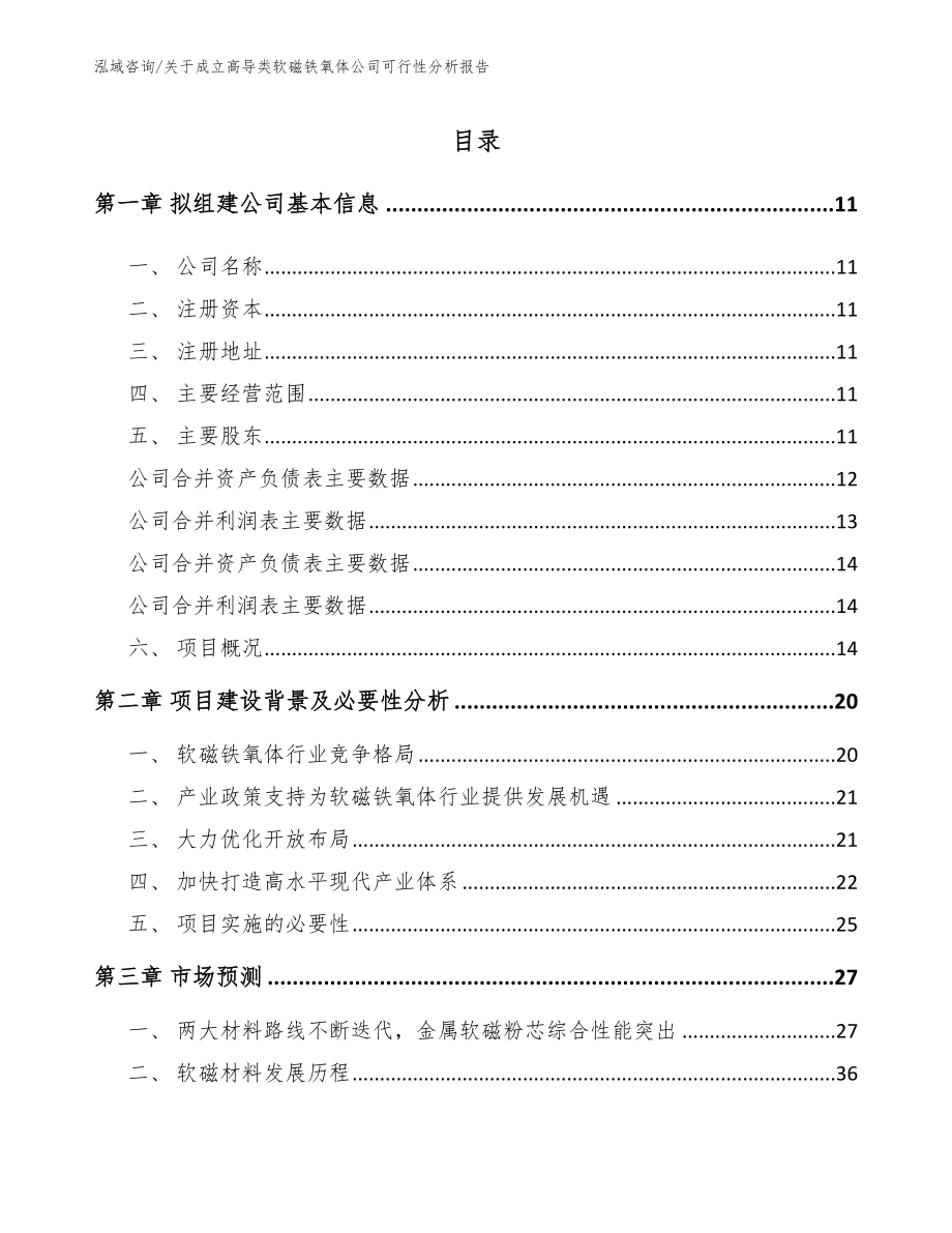 关于成立高导类软磁铁氧体公司可行性分析报告【模板范本】_第2页