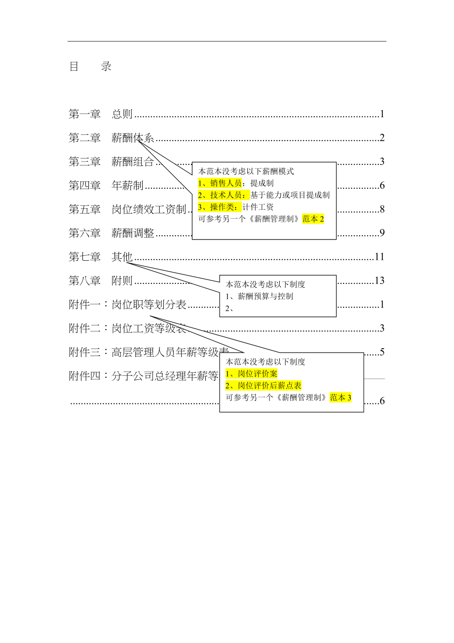 薪酬管理制度(范本A)_第3页