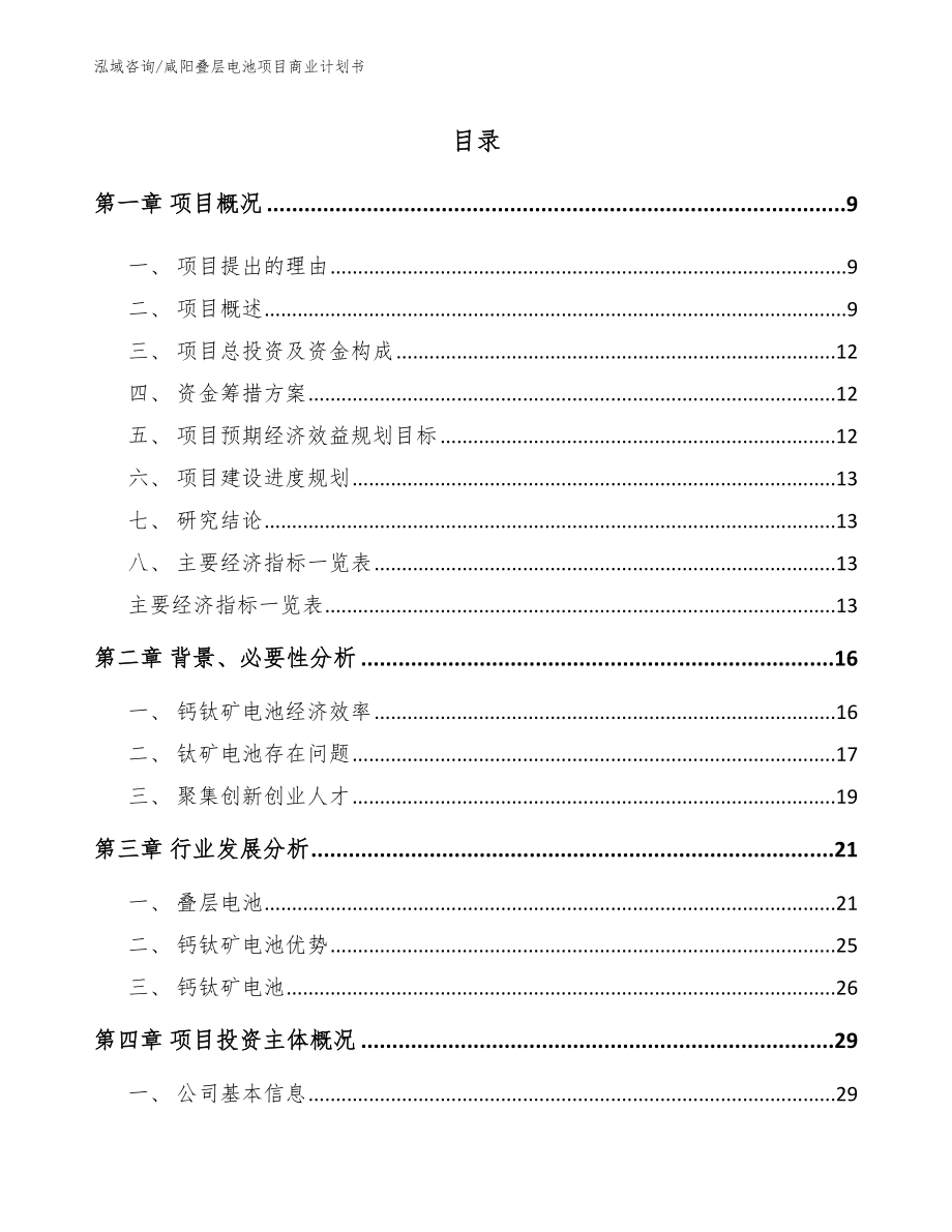 咸阳叠层电池项目商业计划书（模板参考）_第2页