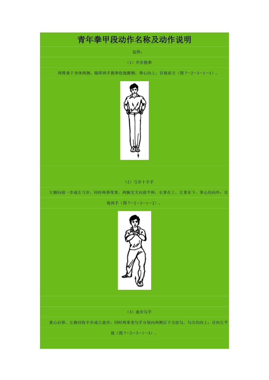 青年拳动作名称及动作说明_第1页