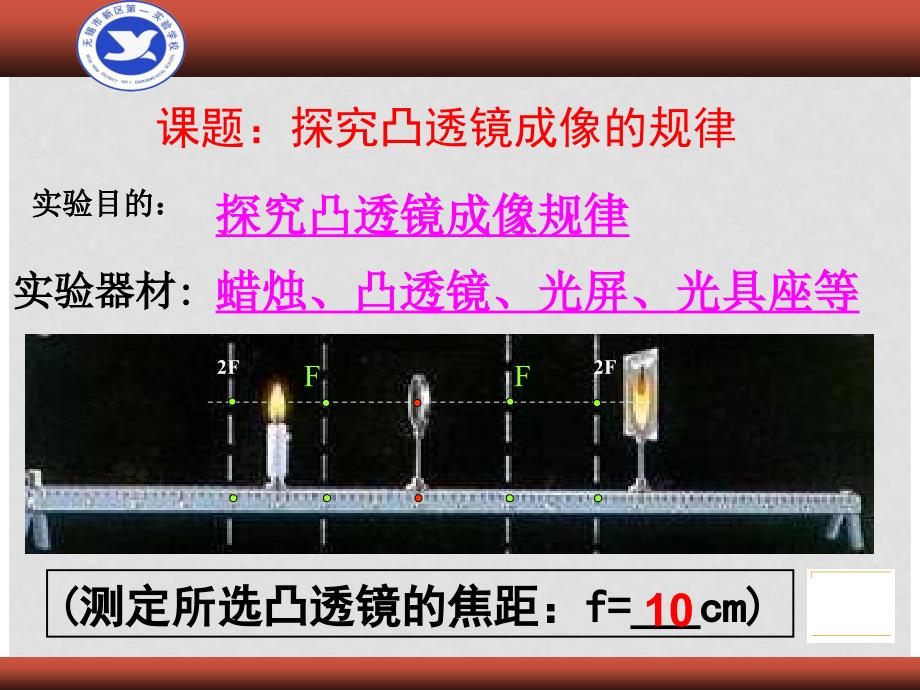 江苏无锡新区第一实验学校八年级物理上册《凸透镜成像规律》课件1 苏科版_第4页