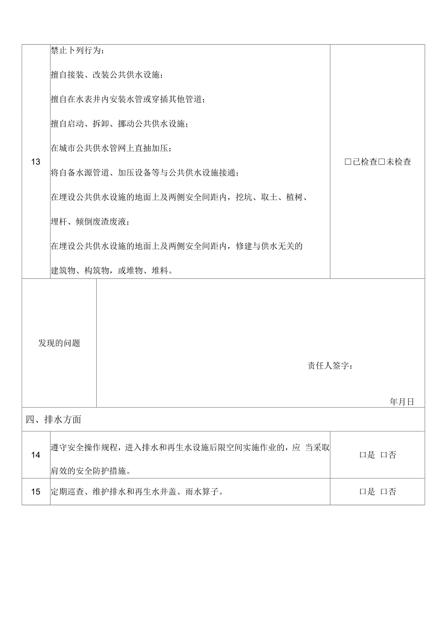 物业企业安全生产自查表_第3页