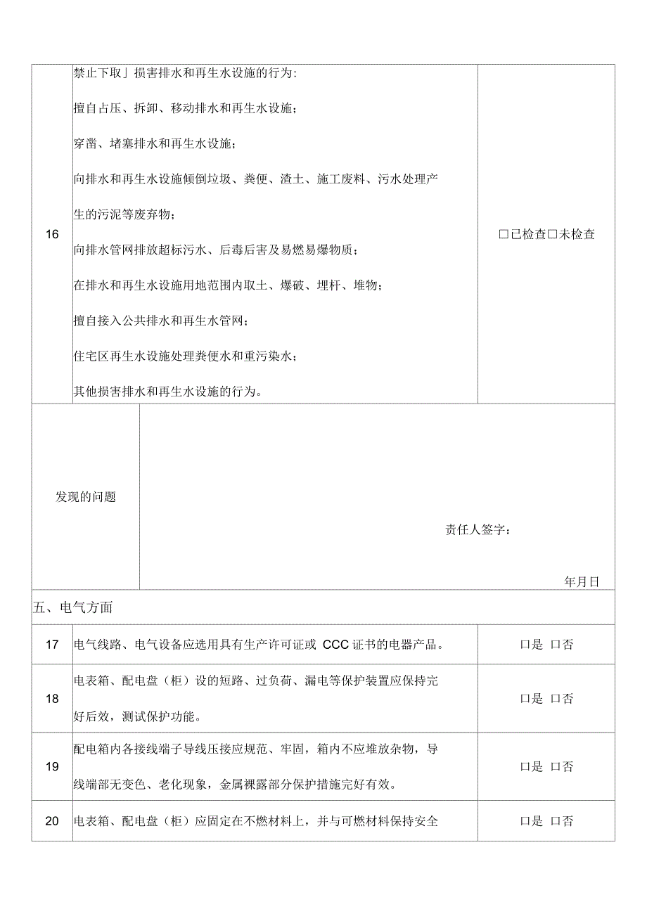 物业企业安全生产自查表_第4页