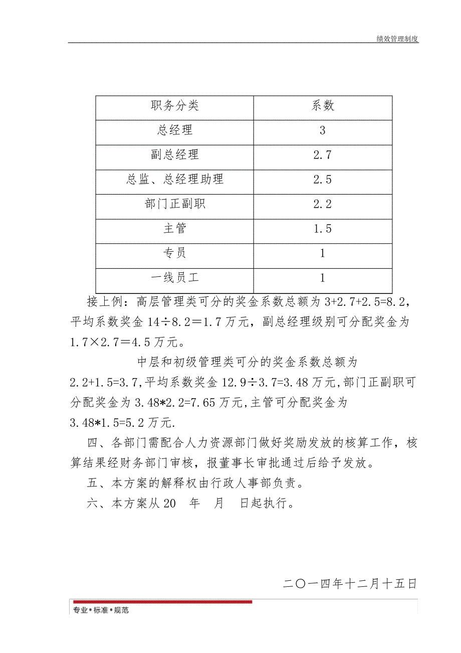 【绩效管理】企业奖金分配制度21243_第3页