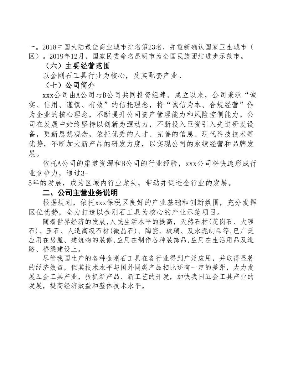 昆明关于成立金刚石工具生产加工公司报告(DOC 45页)_第5页