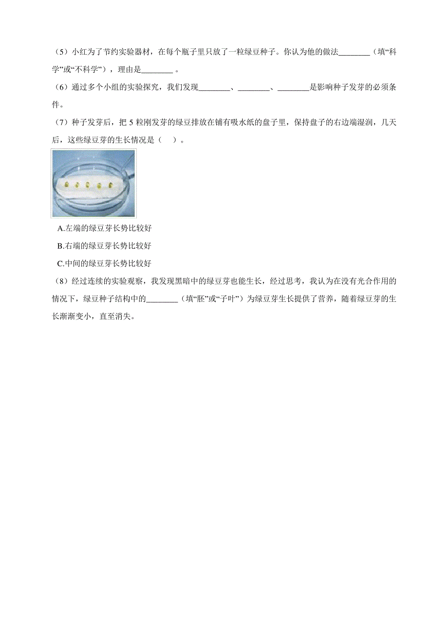 教科版四年级科学下册1.4《茎和叶》作业设计_第3页