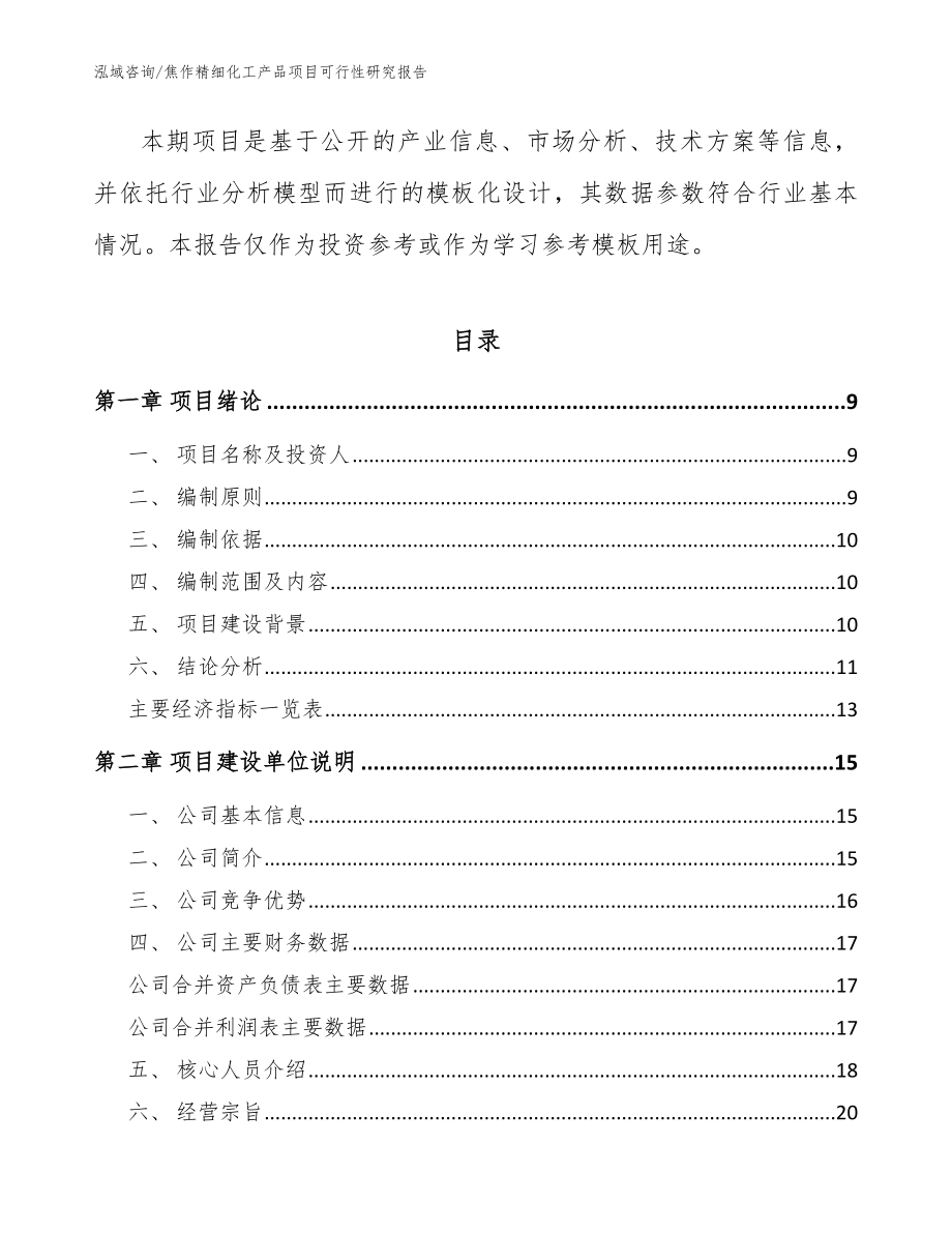 焦作精细化工产品项目可行性研究报告_模板范文_第3页