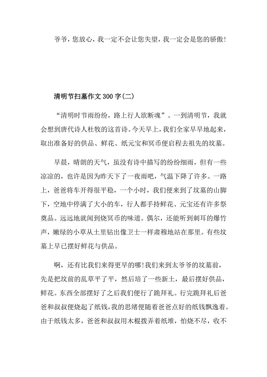 清明节扫墓作文300字五篇_第2页