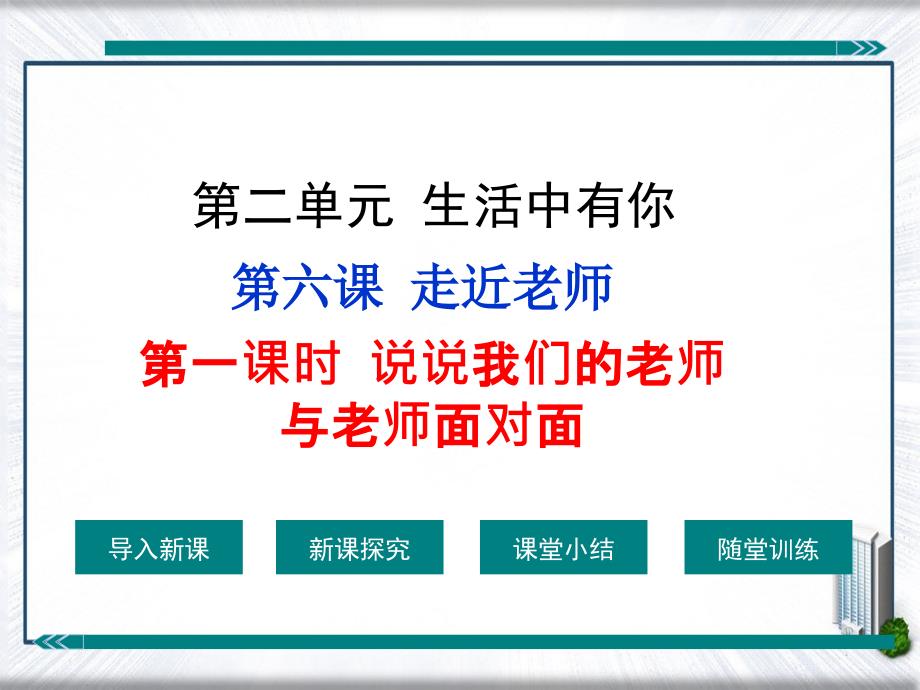 第一课时说说我们的老师与老师面对面_第1页