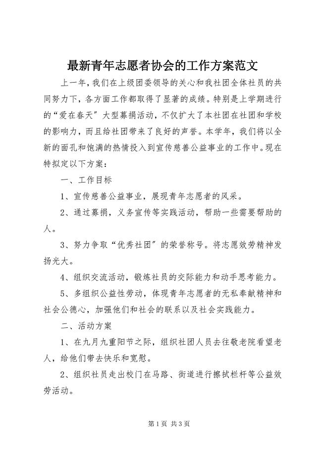 2023年青年志愿者协会的工作计划范文.docx