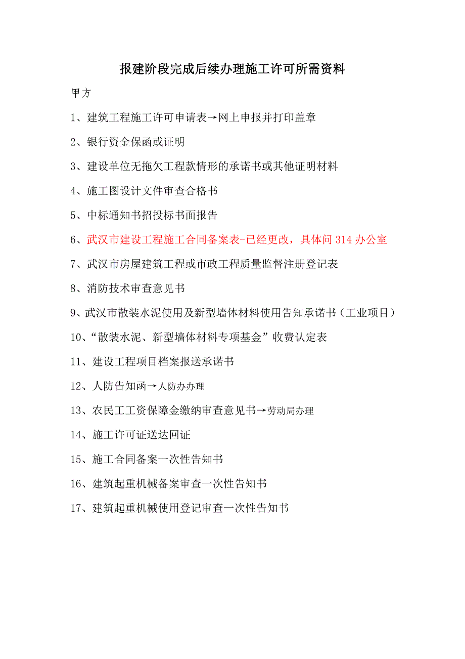 办理施工许可证需要所有资料清单_第1页