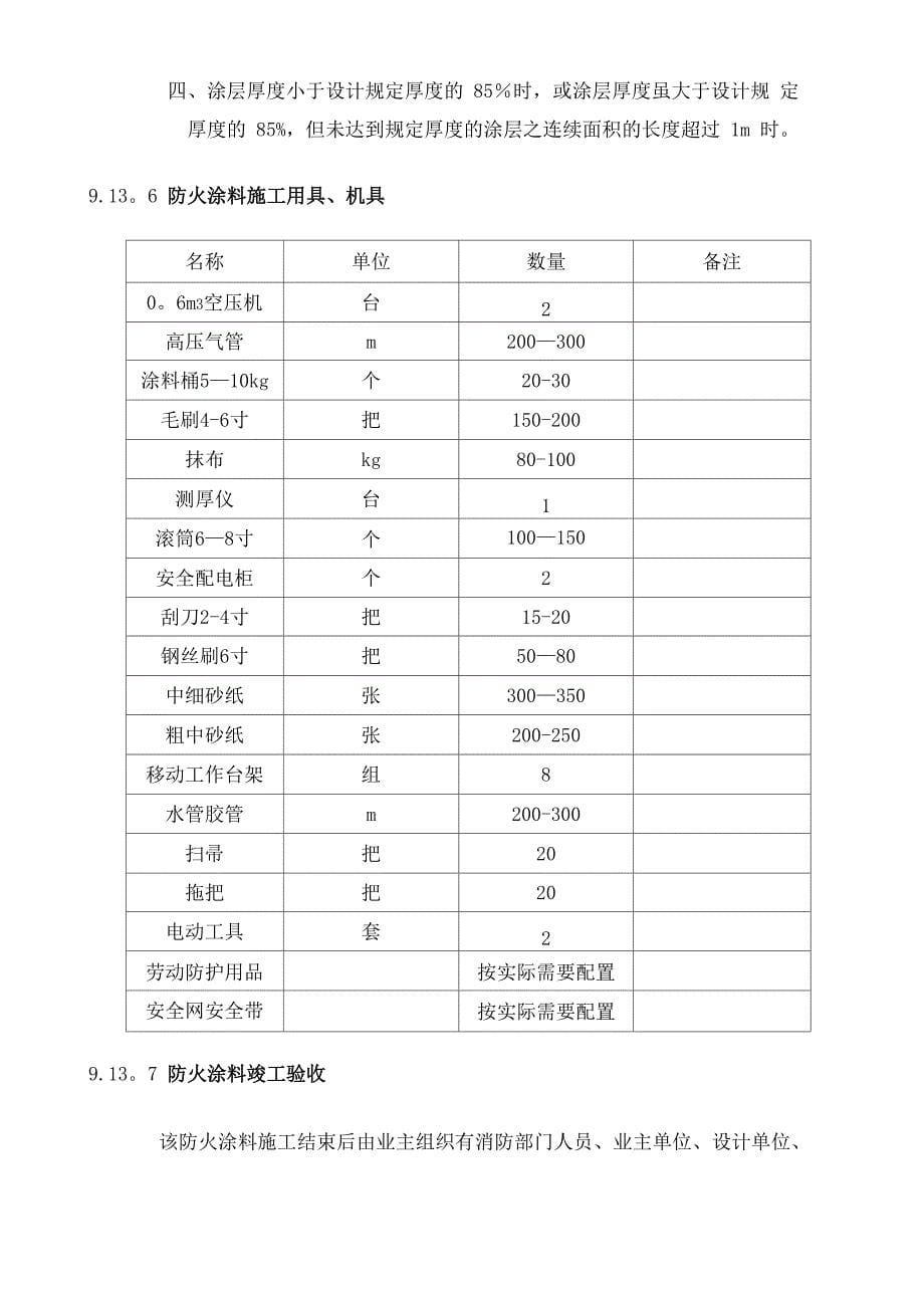 钢结构防火涂料的施工方案_第5页