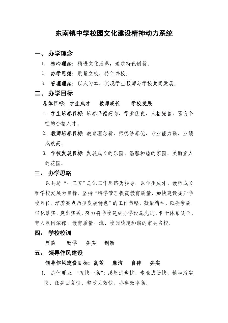 东南镇中学校园文化建设精神动力系统_第1页