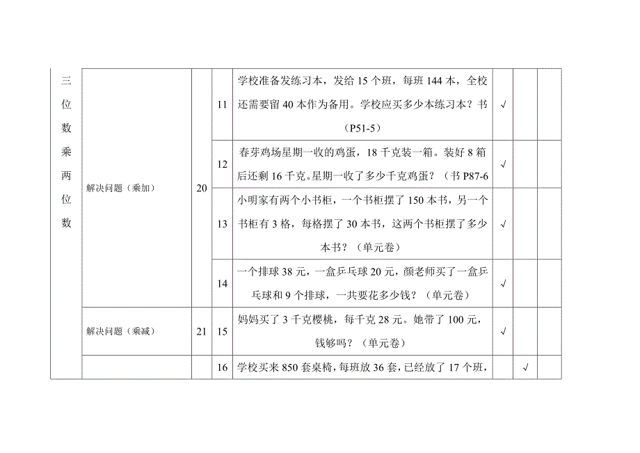 四年级上学期解决问题专项测试题目_第3页