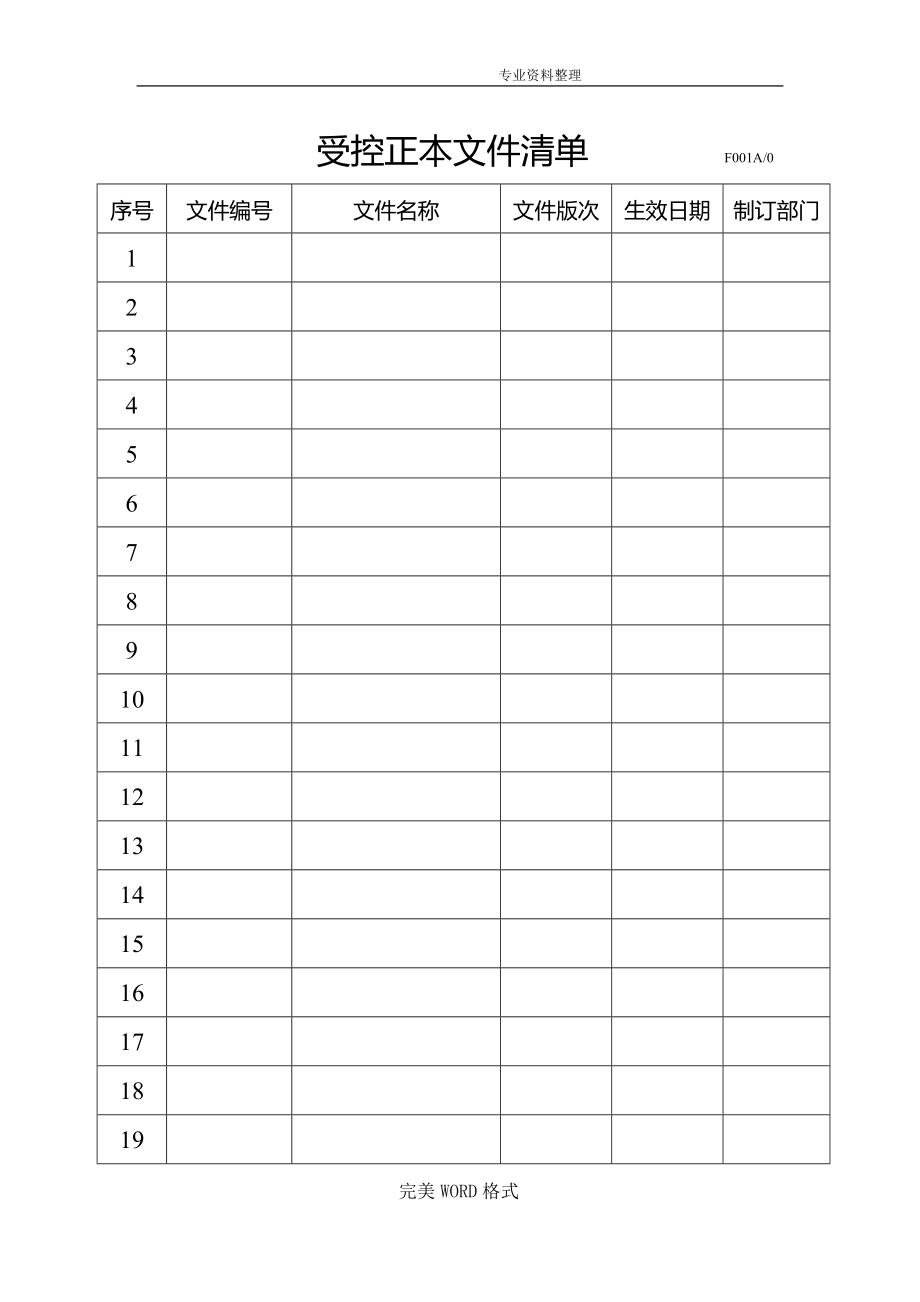 ISO9001质量管理体系的表单-9001[全套]表格_第3页