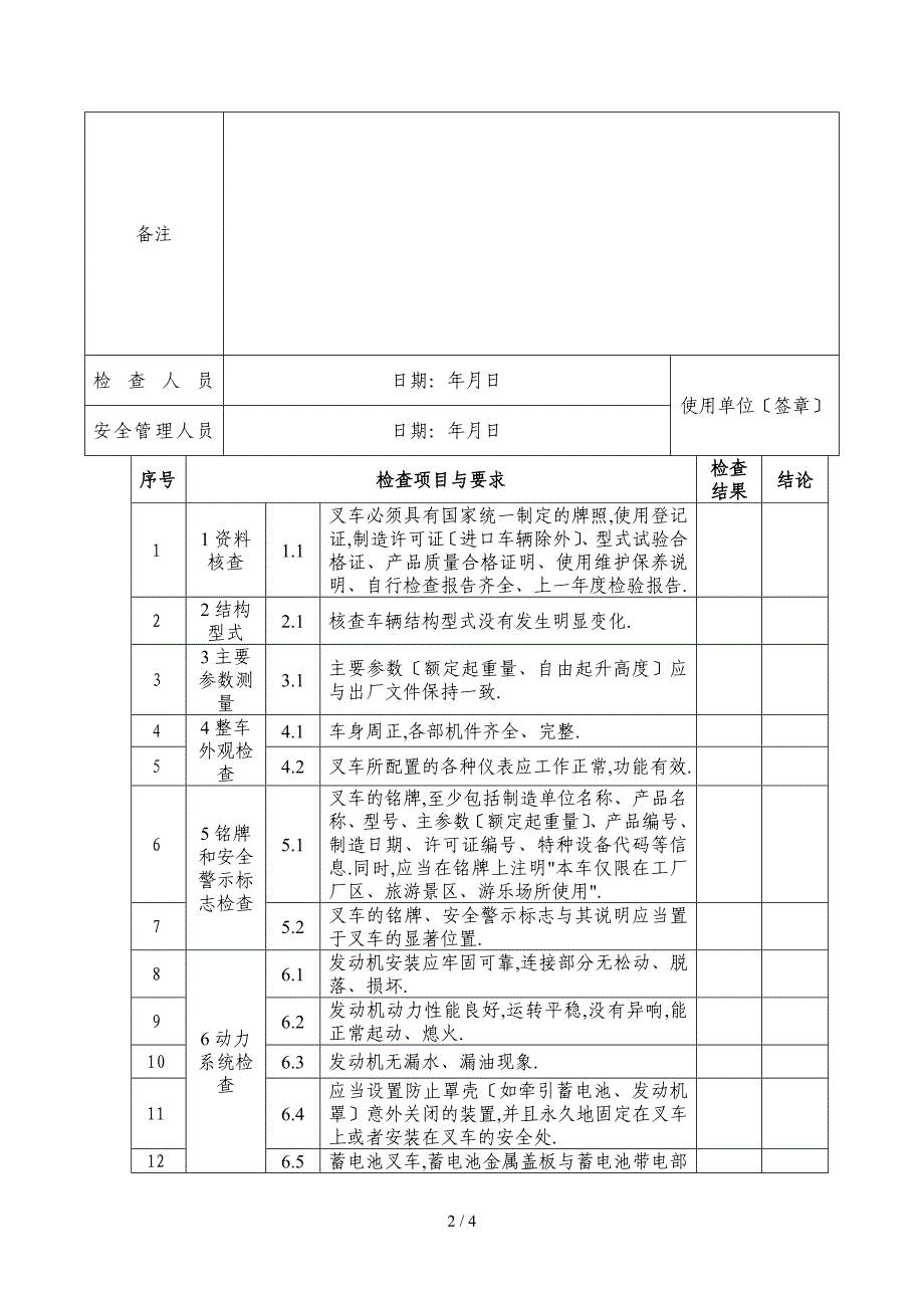 叉车自行检查报告_第2页