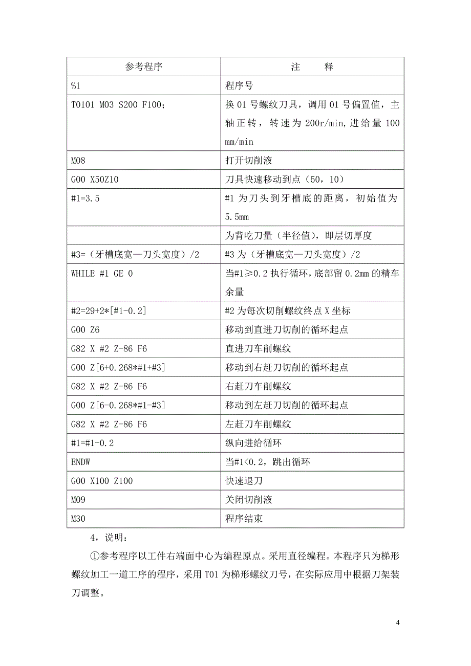 数控车床上应用宏程序加工梯形螺纹_第4页