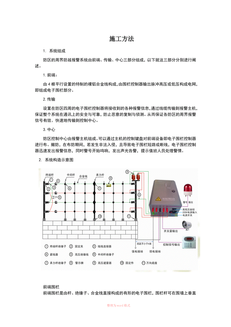 周界报警系统之施工方法_第1页